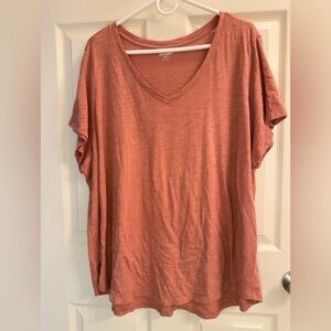 Old Navy Warm Hickory EveryWear Slub-Knit V-Neck T-Shirt 3X